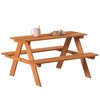 Gardenised Wooden Kids Outdoor Picnic Table for Garden and Backyard, Stained QI004477